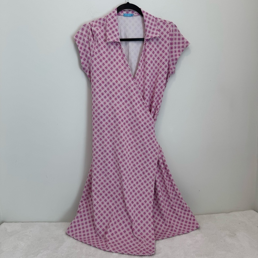 J. McLaughlin Lila Catalina Cloth Short Sleeve Wrap Dress Size Medium